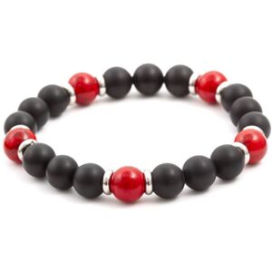 Agato Obrúbený náramok z achátu a howlitu MINK23 / 17 Agato Obrúbený náramok z achátu a howlitu MINK23 / 17