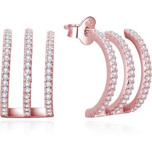 Beneto Módne bronzové náušnice so zirkónmi AGUP3301-ROSE Beneto Módne bronzové náušnice so zirkónmi AGUP3301-ROSE