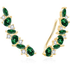 Beneto Nádherné pozdĺžne náušnice so zelenými zirkónmi AGUP3299GR-GOLD Beneto Nádherné pozdĺžne náušnice so zelenými zirkónmi AGUP3299GR-GOLD