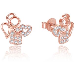 Beneto Nežné bronzové náušnice anjelíček AGUP2666-ROSE Beneto Nežné bronzové náušnice anjelíček AGUP2666-ROSE