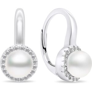 Brilio Silver Elegantné strieborné náušnice s perlami a zirkónmi EA419W Brilio Silver Elegantné strieborné náušnice s perlami a zirkónmi EA419W
