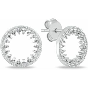 Brilio Silver Minimalistické strieborné náušnice Kruhy so zirkónmi EA1058W Brilio Silver Minimalistické strieborné náušnice Kruhy so zirkónmi EA1058W