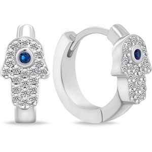 Brilio Silver Moderné strieborné kruhové náušnice Hamsa EA667W Brilio Silver Moderné strieborné kruhové náušnice Hamsa EA667W