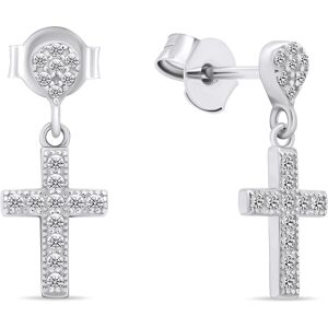 Brilio Silver Moderné strieborné náušnice so zirkónmi Krížiky EA572W Brilio Silver Moderné strieborné náušnice so zirkónmi Krížiky EA572W