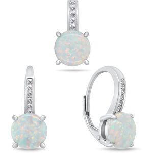 Brilio Silver Elegantný set šperkov so zirkónmi a bielymi opálmi SET246W (prívesok, náušnice) Brilio Silver Elegantný set šperkov so zirkónmi a bielymi opálmi SET246W (prívesok, náušnice)