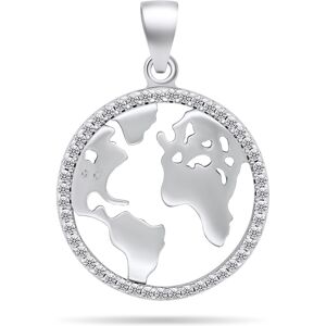 Brilio Silver Originálny strieborný prívesok s čírymi zirkónmi Mapa sveta PT96W Brilio Silver Originálny strieborný prívesok s čírymi zirkónmi Mapa sveta PT96W