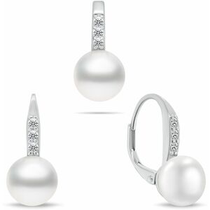 Brilio Silver Set šperkov s pravými perlami a zirkónmi SET291W (prívesok, náušnice) Brilio Silver Set šperkov s pravými perlami a zirkónmi SET291W (prívesok, náušnice)
