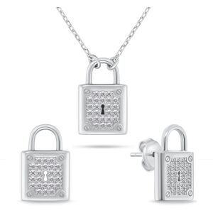 Brilio Silver Strieborný set šperkov so zirkónmi Visiaci zámok SET281W (náhrdelník, náušnice) Brilio Silver Strieborný set šperkov so zirkónmi Visiaci zámok SET281W (náhrdelník, náušnice)