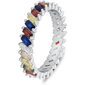Brilio Silver Štýlový strieborný prsteň s farebnými zirkónmi RI128W 56 mm Brilio Silver Štýlový strieborný prsteň s farebnými zirkónmi RI128W 56 mm