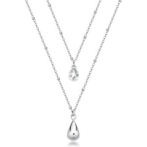 Brosway Dvojitý oceľový náhrdelník Tear Drop Perfect BPC36 Brosway Dvojitý oceľový náhrdelník Tear Drop Perfect BPC36
