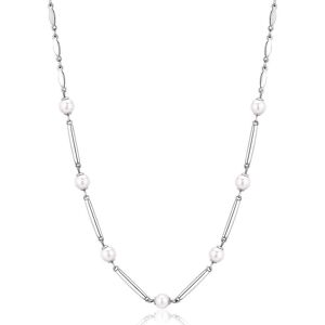 Brosway Elegantný oceľový náhrdelník s perlami Affinity BFF160 Brosway Elegantný oceľový náhrdelník s perlami Affinity BFF160