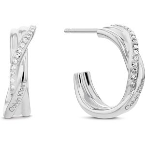 Calvin Klein Moderné oceľové náušnice kruhy Crystallized Weave 35000578 Calvin Klein Moderné oceľové náušnice kruhy Crystallized Weave 35000578