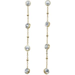 CRYSTalp Dlhé oceľové náušnice s kryštálmi 42158.EG CRYSTalp Dlhé oceľové náušnice s kryštálmi 42158.EG