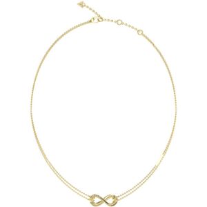 Guess Dvojitý pozlátený náhrdelník so srdiečkami Guess Amore JUBN05049JWYGT/U Guess Dvojitý pozlátený náhrdelník so srdiečkami Guess Amore JUBN05049JWYGT/U