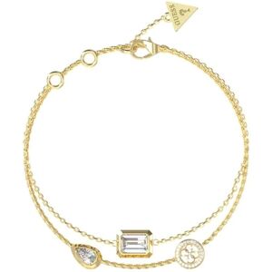 Guess Dvojitý pozlátený náramok so zirkónmi 4G Light JUBB05237JWYG 18,5 cm Guess Dvojitý pozlátený náramok so zirkónmi 4G Light JUBB05237JWYG 18,5 cm