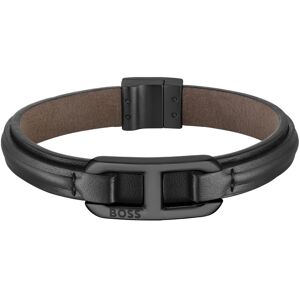 Hugo Boss Štýlový kožený čierny náramok Kode 1580784 19 cm Hugo Boss Štýlový kožený čierny náramok Kode 1580784 19 cm
