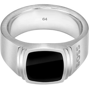 Hugo Boss Pánsky oceľový prsteň s onyxom Odell 1580652 64 mm Hugo Boss Pánsky oceľový prsteň s onyxom Odell 1580652 64 mm