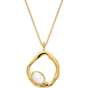 Hot Diamonds Pozlátený náhrdelník s perleťou a diamantom Gemstones DP1023 (retiazka, prívesok) Hot Diamonds Pozlátený náhrdelník s perleťou a diamantom Gemstones DP1023 (retiazka, prívesok)