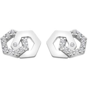 Hot Diamonds Strieborné náušnice s diamantom a topazy Hexagon DE876 Hot Diamonds Strieborné náušnice s diamantom a topazy Hexagon DE876