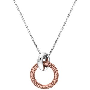 Hot Diamonds Strieborný bicolor náhrdelník s diamantom Woven DP867 (retiazka, prívesok) Hot Diamonds Strieborný bicolor náhrdelník s diamantom Woven DP867 (retiazka, prívesok)