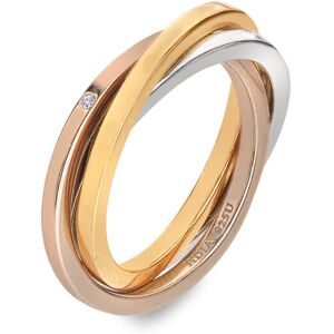 Hot Diamonds Trojitý pozlátený strieborný prsteň s pravým diamantom Trio DR297 52 mm Hot Diamonds Trojitý pozlátený strieborný prsteň s pravým diamantom Trio DR297 52 mm