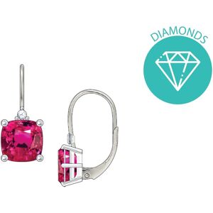JVD Strieborné náušnice s fuchsiovým zirkónom a briliantom SVLE0503SH8R100 JVD Strieborné náušnice s fuchsiovým zirkónom a briliantom SVLE0503SH8R100