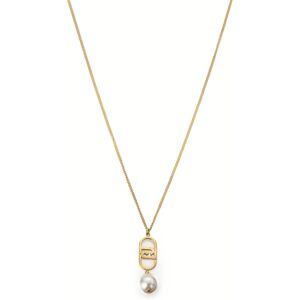 Liu Jo Pozlátený náhrdelník s logom a perlou Fashion LJ2208 Liu Jo Pozlátený náhrdelník s logom a perlou Fashion LJ2208