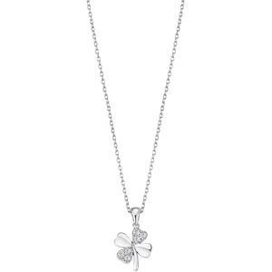 Lotus Silver Nežný strieborný náhrdelník s čírymi zirkónmi štvorlístok LP3108-1 / 1 Lotus Silver Nežný strieborný náhrdelník s čírymi zirkónmi štvorlístok LP3108-1 / 1