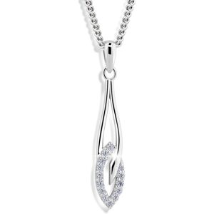 Modesi Elegantný strieborný náhrdelník so zirkónmi M02341 (retiazka, prívesok) Modesi Elegantný strieborný náhrdelník so zirkónmi M02341 (retiazka, prívesok)