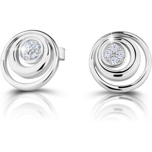 Modesi Pôvabné strieborné náušnice kôstky J234CZ-W Modesi Pôvabné strieborné náušnice kôstky J234CZ-W