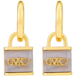 Michael Kors Pozlátené kruhové náušnice s perleťou Kors Lock MKC1743TN710 Michael Kors Pozlátené kruhové náušnice s perleťou Kors Lock MKC1743TN710