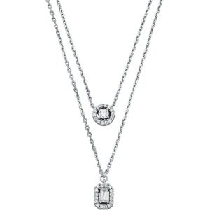 Michael Kors Slušivý dvojitý strieborný náhrdelník Brilliance MKC1745CZ040 Michael Kors Slušivý dvojitý strieborný náhrdelník Brilliance MKC1745CZ040