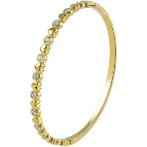 Marc Malone Elegantný pevný náramok s čírymi kryštálmi Nyra Gold MCB260845G Marc Malone Elegantný pevný náramok s čírymi kryštálmi Nyra Gold MCB260845G