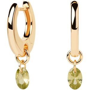 PDPAOLA Pozlátené kruhové náušnice s príveskami Green Lily Gold AR01-B91-U PDPAOLA Pozlátené kruhové náušnice s príveskami Green Lily Gold AR01-B91-U