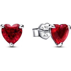 Pandora Srdiečkové náušnice s červeným kryštálom Timeless 292549C01 Pandora Srdiečkové náušnice s červeným kryštálom Timeless 292549C01