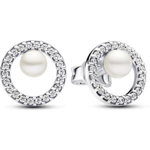 Pandora Strieborné náušnice s pravou perlou Timeless 293154C01 Pandora Strieborné náušnice s pravou perlou Timeless 293154C01