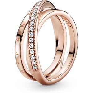 Pandora Pozlátený prepletený prsteň so zirkónmi Pavé Rose 189057C01 58 mm Pandora Pozlátený prepletený prsteň so zirkónmi Pavé Rose 189057C01 58 mm