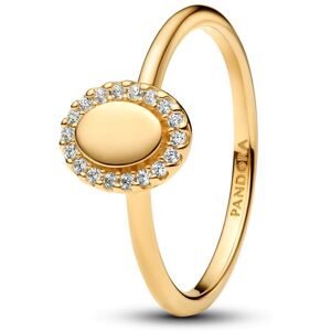 Pandora Elegantný pozlátený prsteň Ovál s aureolou Shine 163800C01 50 mm Pandora Elegantný pozlátený prsteň Ovál s aureolou Shine 163800C01 50 mm