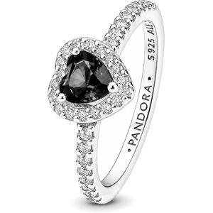 Pandora Krásny strieborný prsteň s čiernym srdcom Timeless 198421C04 54 mm Pandora Krásny strieborný prsteň s čiernym srdcom Timeless 198421C04 54 mm