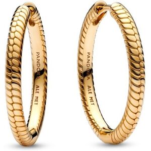 Pandora Kruhové pozlátené náušnice Hadia koža Shine Moments 269532C00 Pandora Kruhové pozlátené náušnice Hadia koža Shine Moments 269532C00