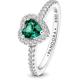 Pandora Slušivý strieborný prsteň so zeleným srdcom Timeless 198421C07 52 mm Pandora Slušivý strieborný prsteň so zeleným srdcom Timeless 198421C07 52 mm