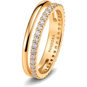 Pandora Pozlátený dvojitý prsteň so zirkónmi Timeless Shine 163799C01 54 mm Pandora Pozlátený dvojitý prsteň so zirkónmi Timeless Shine 163799C01 54 mm