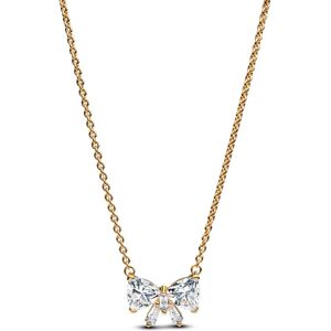 Pandora Pozlátený náhrdelník Trblietavá mašlička Shine Timeless 363508C01-45 Pandora Pozlátený náhrdelník Trblietavá mašlička Shine Timeless 363508C01-45