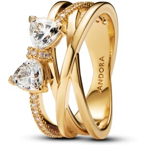 Pandora Pozlátený prekrížený prsteň Trblietavá mašlička Shine Timeless 163511C01 54 mm Pandora Pozlátený prekrížený prsteň Trblietavá mašlička Shine Timeless 163511C01 54 mm