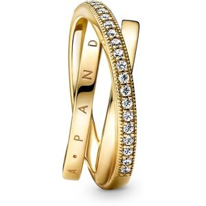 Pandora Pozlátený prepletený prsteň so zirkónmi Pavé Shine 169057C01 58 mm Pandora Pozlátený prepletený prsteň so zirkónmi Pavé Shine 169057C01 58 mm