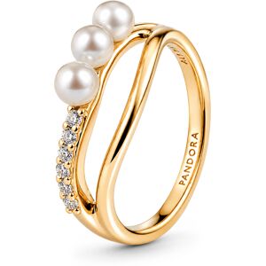 Pandora Pozlátený prsteň s organickým tvarom a pravými perlami Essence Shine 163258C01 58 mm Pandora Pozlátený prsteň s organickým tvarom a pravými perlami Essence Shine 163258C01 58 mm