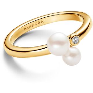 Pandora Pozlátený prsteň s pravými perlami Timeless Shine 163156C01 56 mm Pandora Pozlátený prsteň s pravými perlami Timeless Shine 163156C01 56 mm