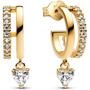 Pandora Pôvabné pozlátené náušnice so srdiečkom Shine 263685C01 Pandora Pôvabné pozlátené náušnice so srdiečkom Shine 263685C01