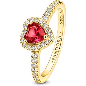 Pandora Romantický pozlátený prsteň Červené srdce 168421C02 54 mm Pandora Romantický pozlátený prsteň Červené srdce 168421C02 54 mm
