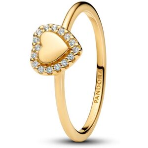 Pandora Romantický pozlátený prsteň Srdce s aureolou Shine Timeless 163801C01 60 mm Pandora Romantický pozlátený prsteň Srdce s aureolou Shine Timeless 163801C01 60 mm